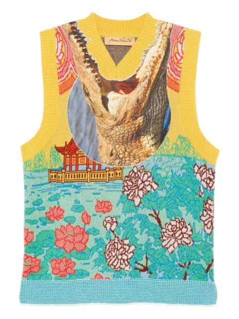 graphic-print vest by PENULTIMATE