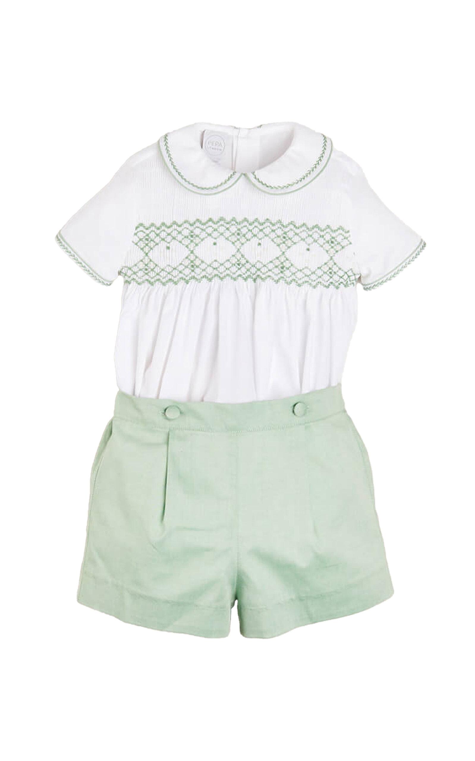 Pepa London Hand-Smocked Peter Pan Collar Cotton Two-Piece Set - Moda Operandi by PEPA LONDON