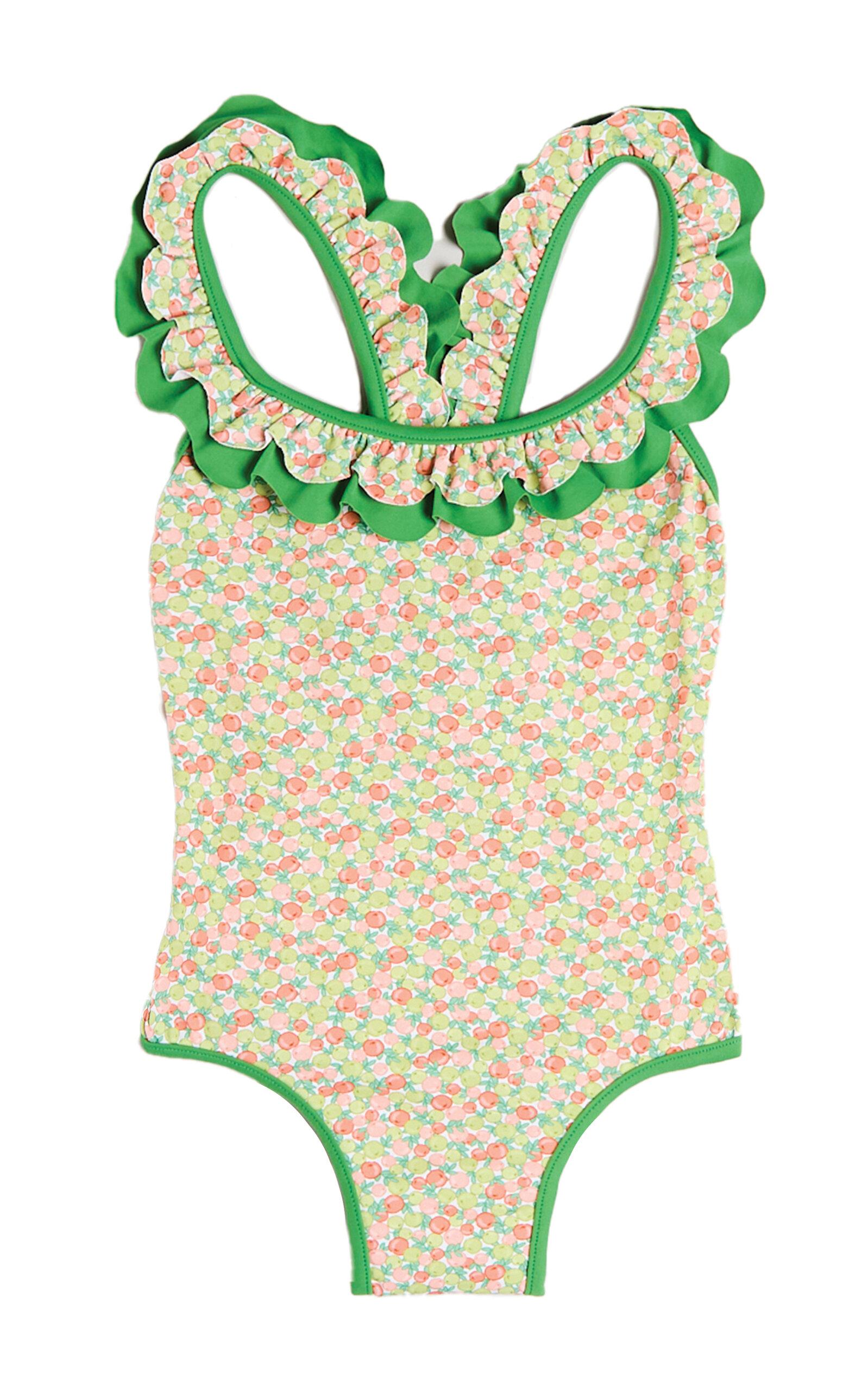 Pepa London Kids' Annie Apple Print Ruffle Detail Swimsuit - Moda Operandi by PEPA LONDON