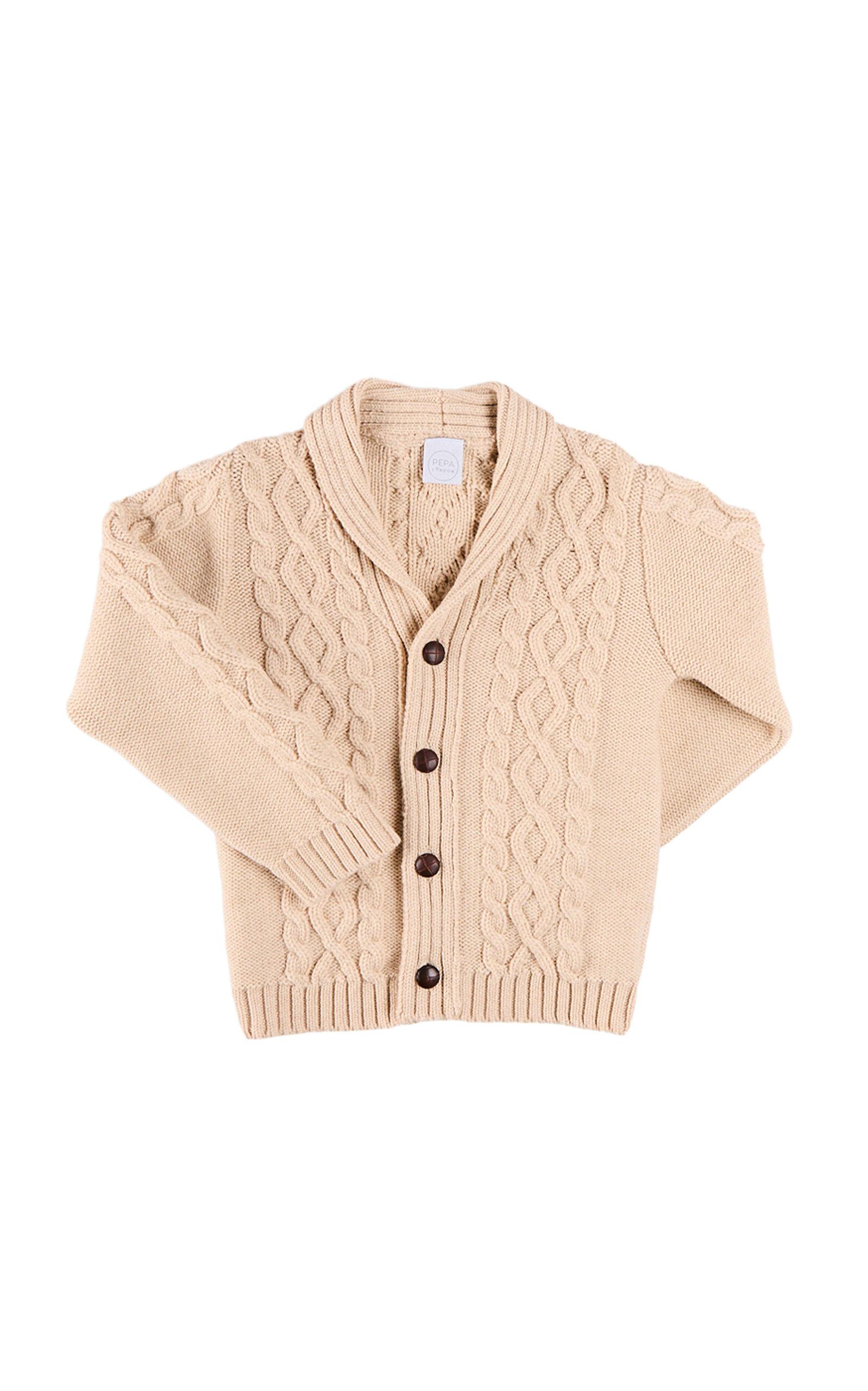 Pepa London Kids Cable Knit Wool Cardigan - Moda Operandi by PEPA LONDON