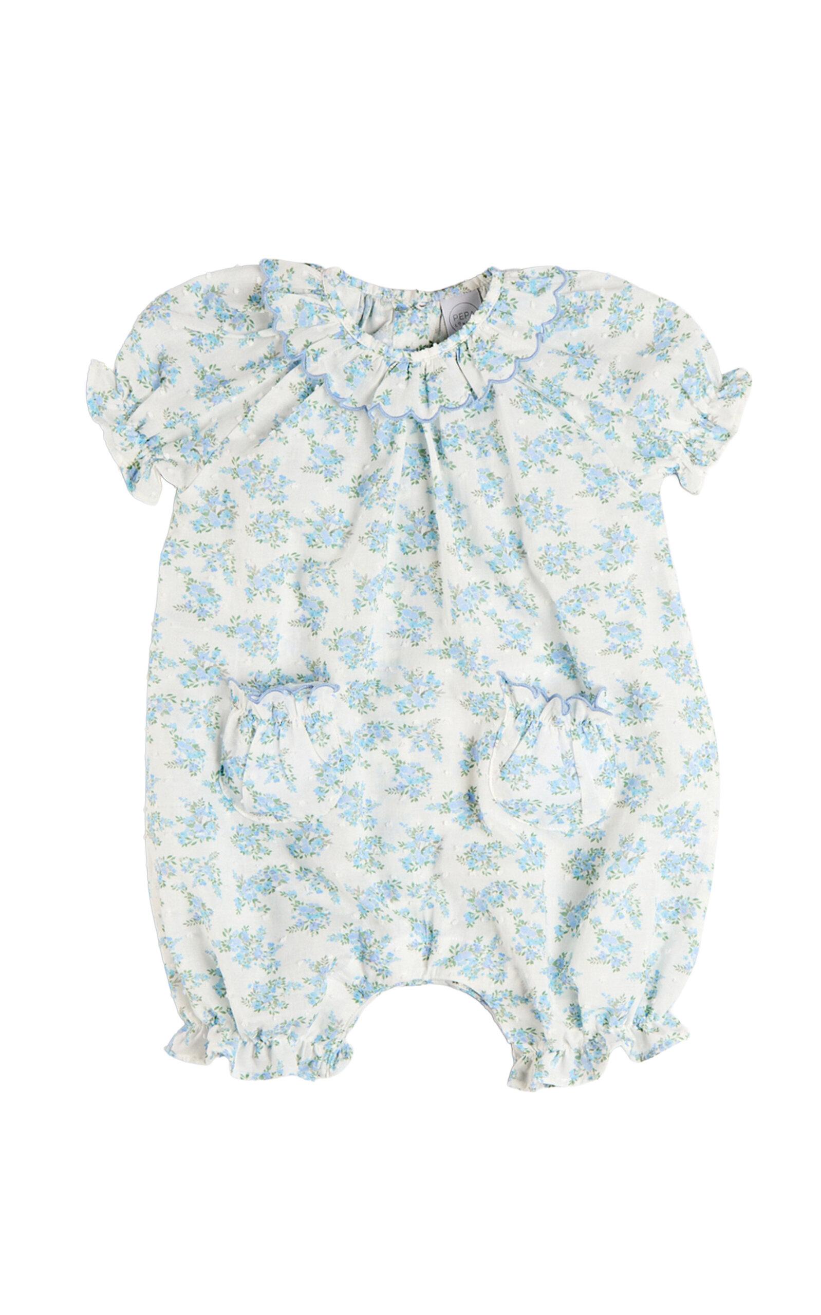 Pepa London Kids' Esme Floral Swiss Voile Scallop Detail All-In-One Pyjamas - Moda Operandi by PEPA LONDON