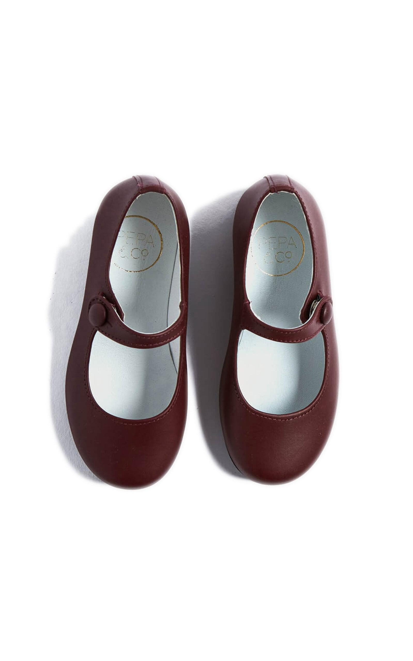 Pepa London Leather Mary Jane Shoes in Burgundy (24-34EU) - Moda Operandi by PEPA LONDON