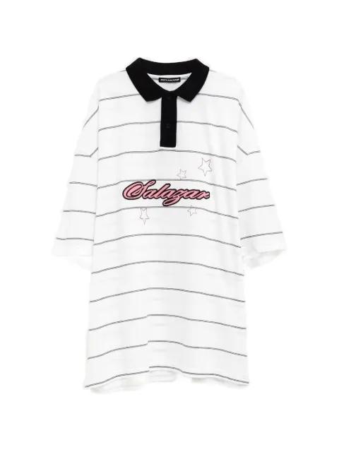logo-patch striped polo shirt by PEPA SALAZAR