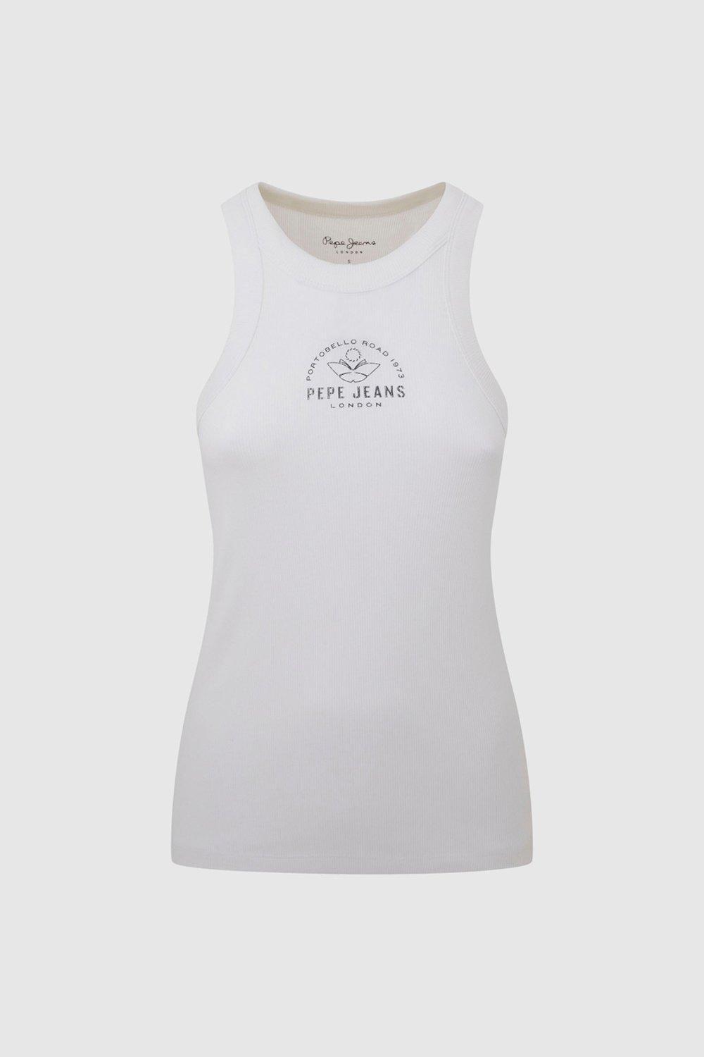Kate Rib Vest White by PEPE JEANS