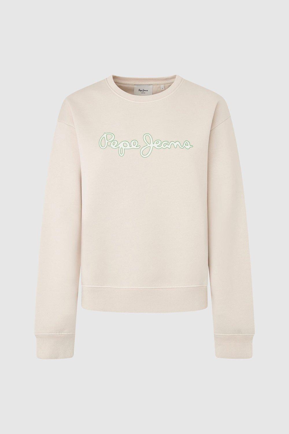 Lana Crew Logo Sweat Stone by PEPE JEANS