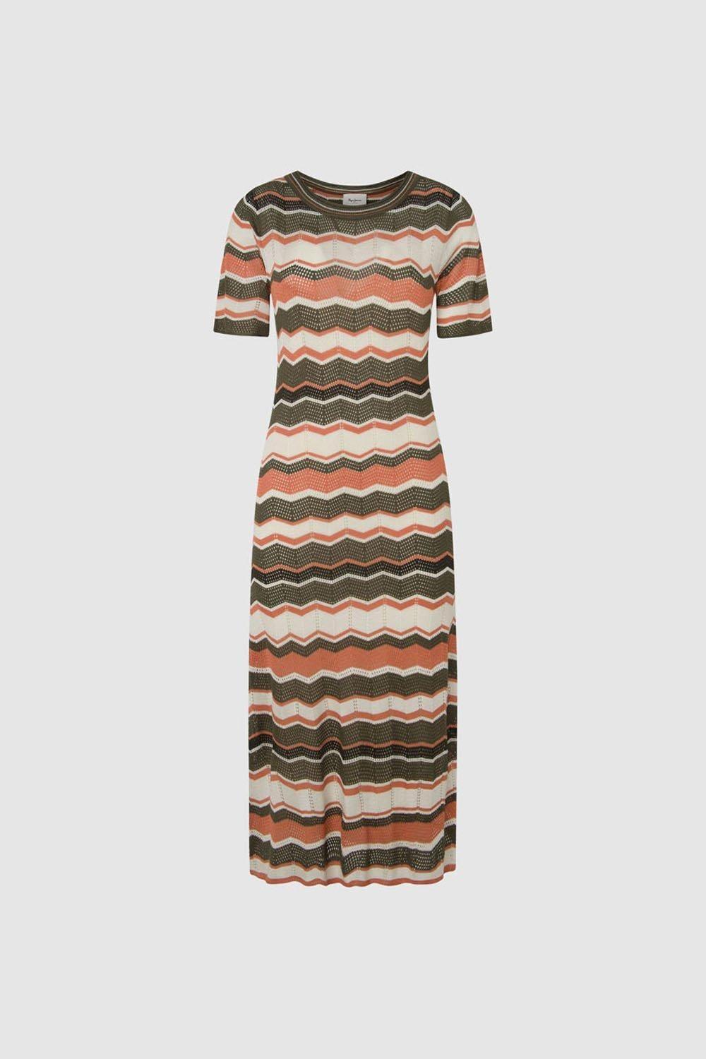 Pepe Jeans Haven Zig Zag Viscose Dress Multi by PEPE JEANS