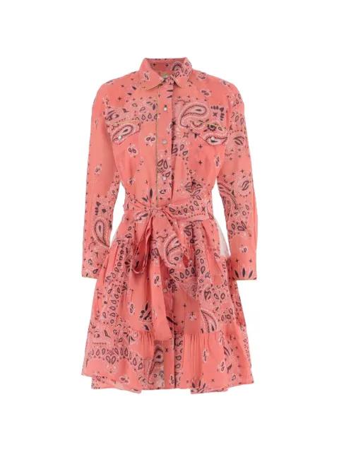 damask-pattern ruffled dress by PEP'S