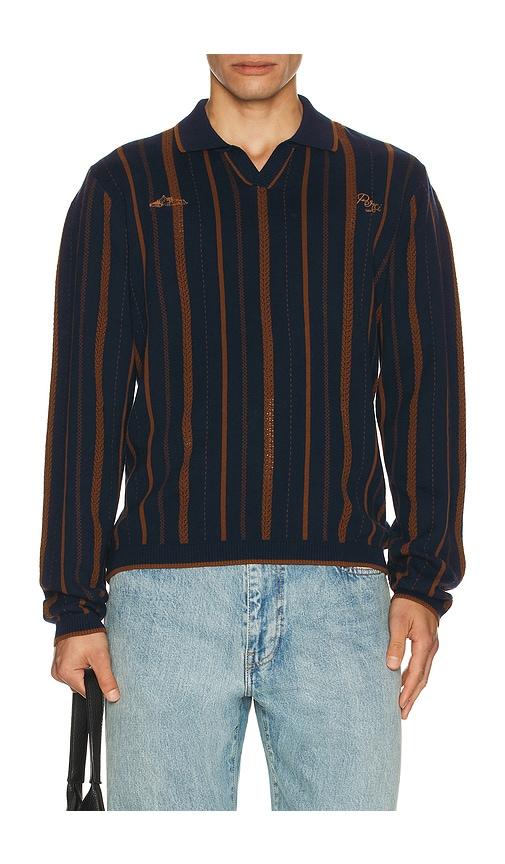Percival Citation Knitted Football Shirt in Navy by PERCIVAL
