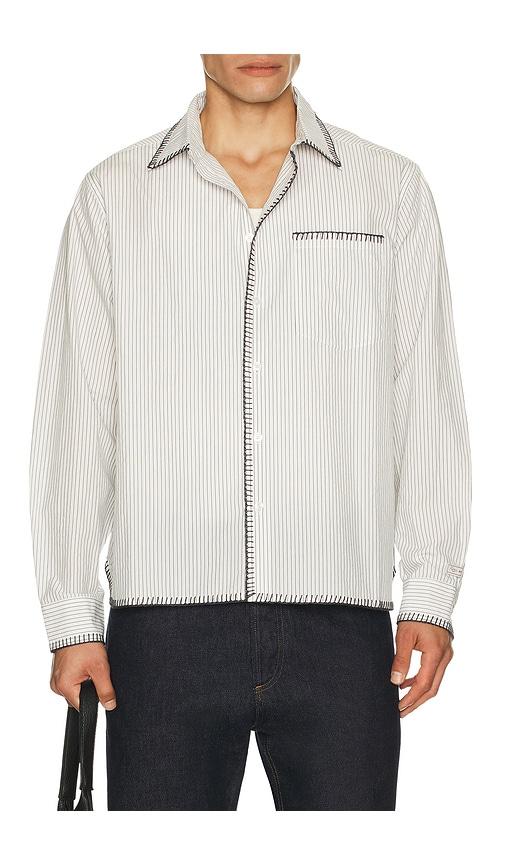 Percival Index Stripe Pearce Shirt in Grey by PERCIVAL