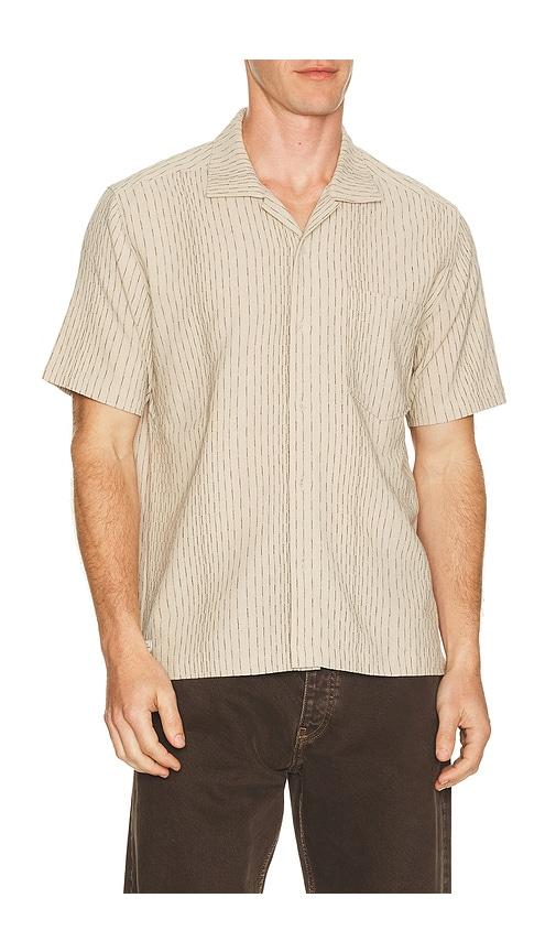 Percival Leland Cuban Shirt in Beige by PERCIVAL