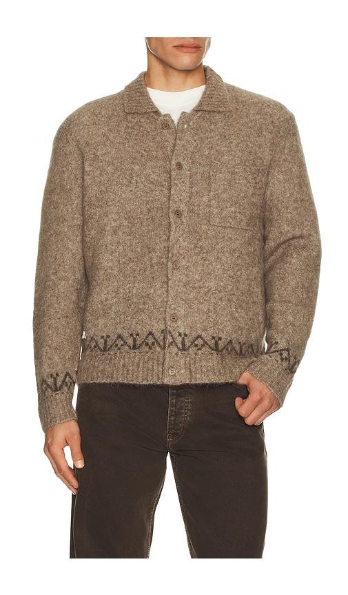 Percival Novel Collared Cardigan in Brown by PERCIVAL