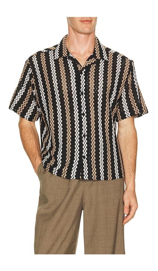 Percival Wade Crochet Shirt in Black by PERCIVAL