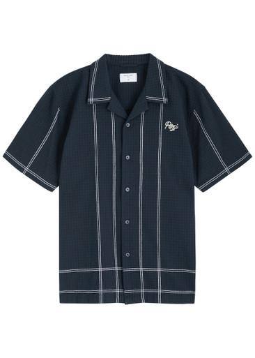 Sicily Cuban textured logo cotton shirt by PERCIVAL