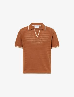 Tennis Boxy Cotton-Knit Polo Top by PERCIVAL