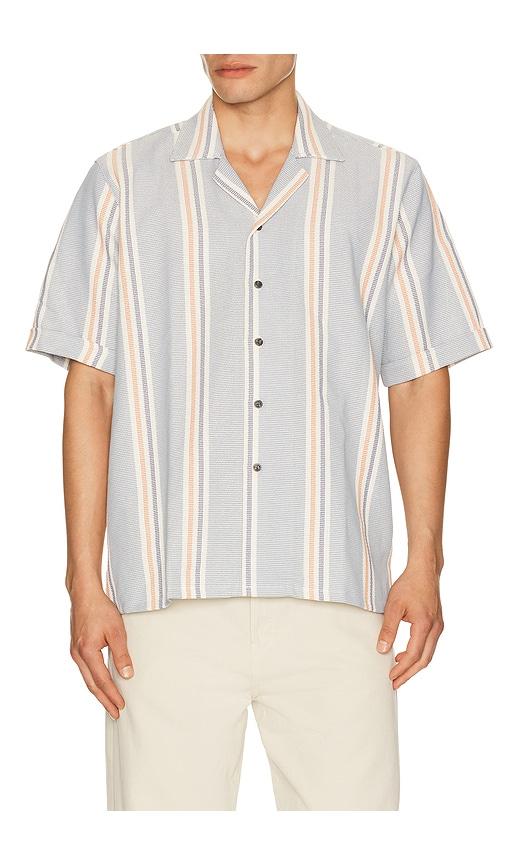 PEREGRINE Quay Cuban Collar Shirt in Baby Blue by PEREGRINE