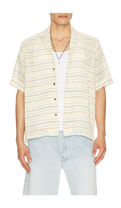 PEREGRINE Quay Cuban Collar Shirt in White by PEREGRINE