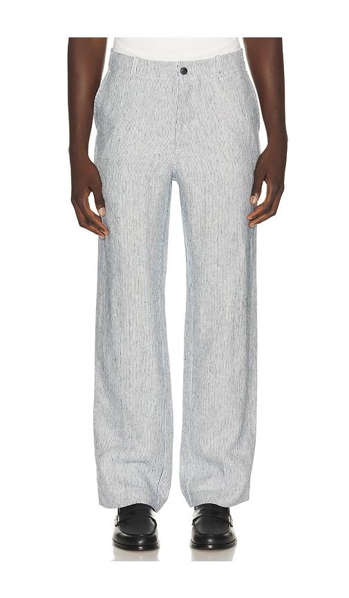 PEREGRINE Windsor Linen Trousers in Navy,White by PEREGRINE