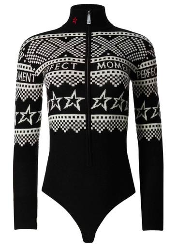 Intarsia-knit merino wool bodysuit by PERFECT MOMENT