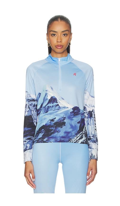 Perfect Moment 1/4 Zip Base Layer Top in Blue by PERFECT MOMENT
