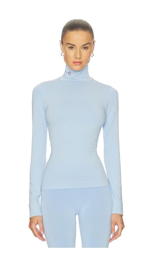 Perfect Moment Perfect Thermal Rollneck in Baby Blue by PERFECT MOMENT