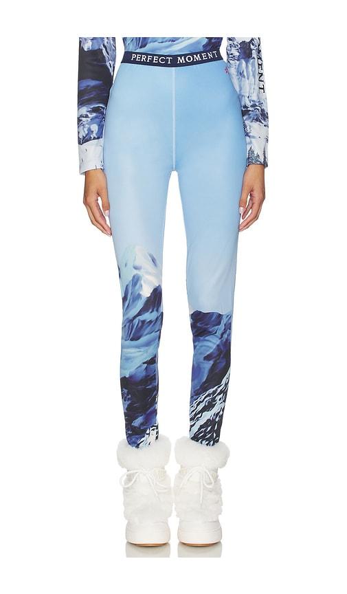 Perfect Moment Printed Base Layer Leggings in Blue by PERFECT MOMENT