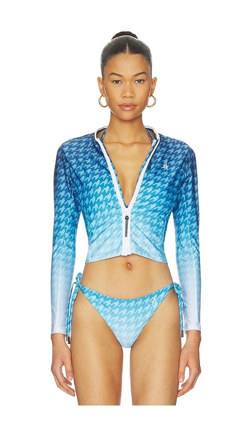Perfect Moment Zip Through Rash Vest in Blue by PERFECT MOMENT