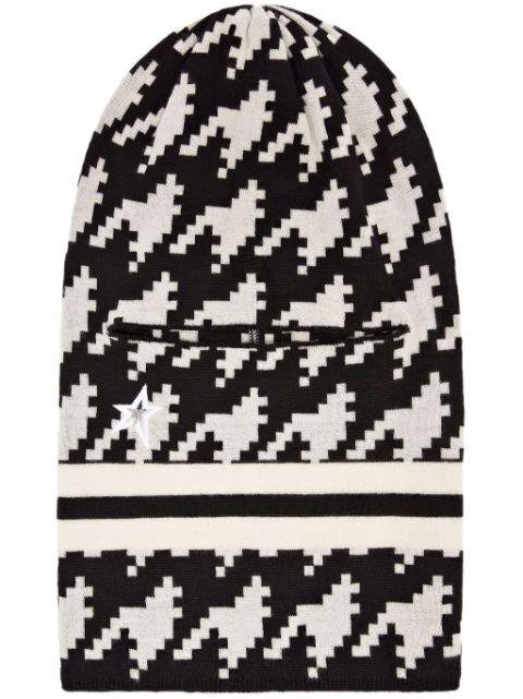 Perfect houndstooth-pattern wool balaclava by PERFECT MOMENT