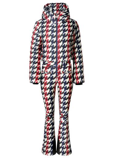 Polar houndstooth flared-leg ski suit by PERFECT MOMENT