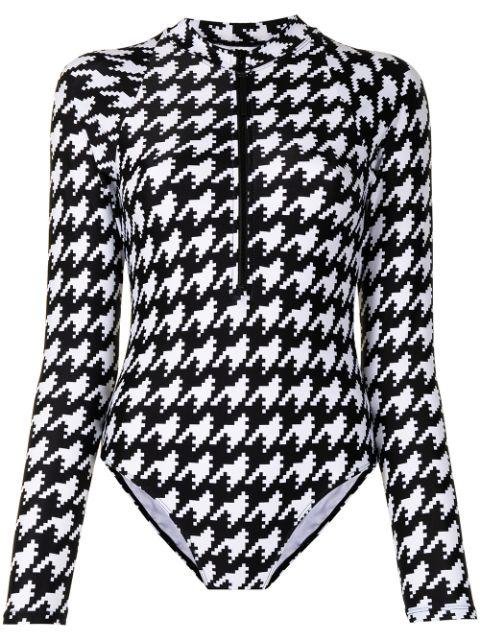 Spring houndstooth-print surf wetsuit by PERFECT MOMENT