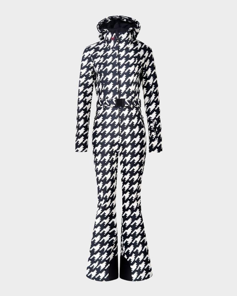 Tignes Houndstooth Hooded Ski Suit by PERFECT MOMENT