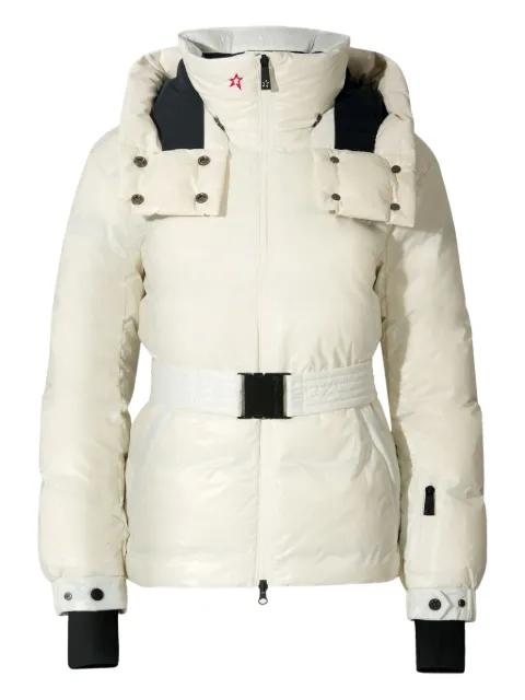 belted hoodied jacket by PERFECT MOMENT
