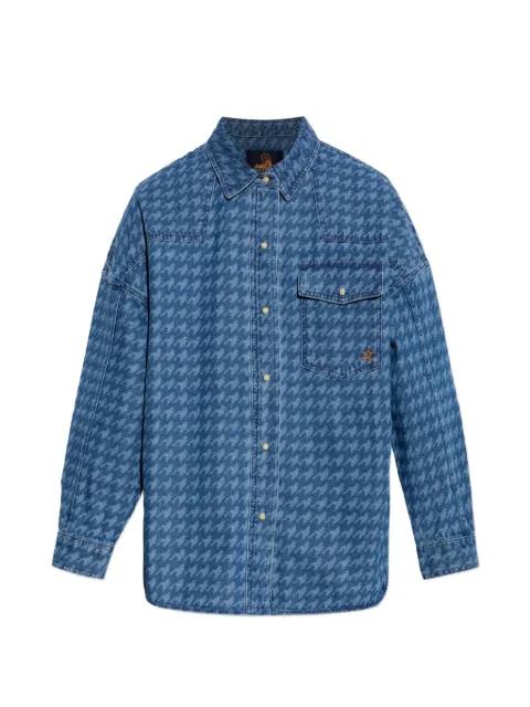 houndstooth-pattern denim shirt by PERFECT MOMENT