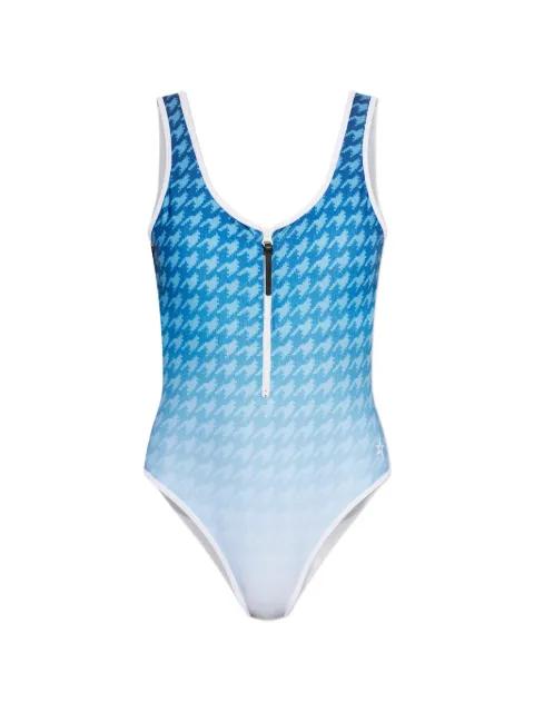 houndstooth-print ombré swimsuit by PERFECT MOMENT