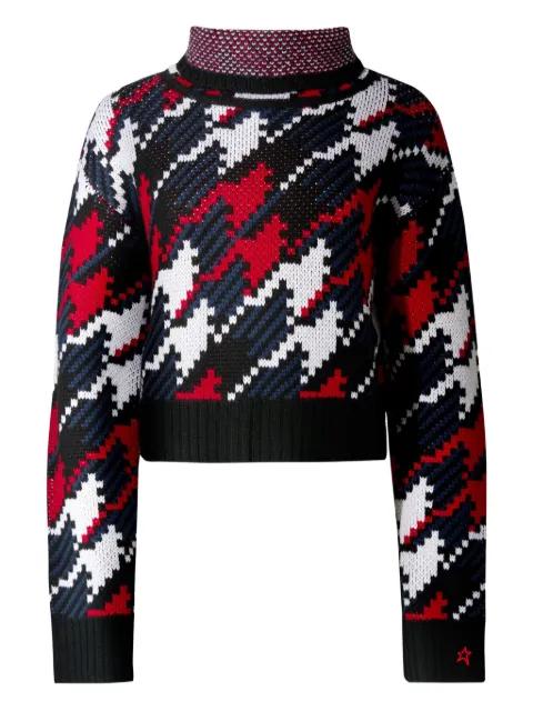 houndstooth roll neck sweater by PERFECT MOMENT