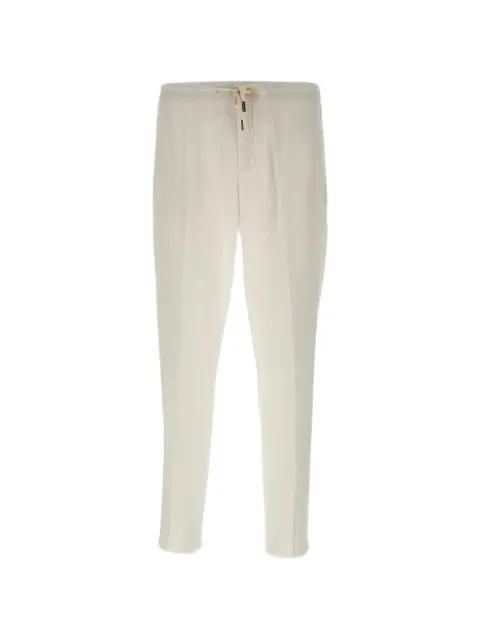 drawstring elasticated-waistband tapered trousers by PERFECTION