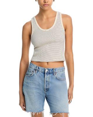 Blondie Structured Rib Stripe Tank by PERFECTWHITETEE