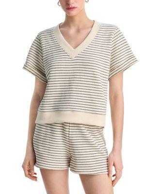 Briggs French Terry Striped Short Sleeve Sweatshirt by PERFECTWHITETEE