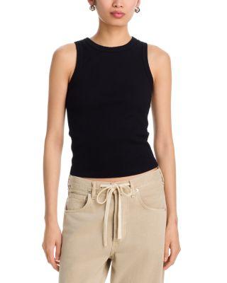 Daphne Ribbed High Neck Tank by PERFECTWHITETEE