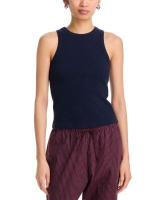 Daphne Ribbed High Neck Tank by PERFECTWHITETEE