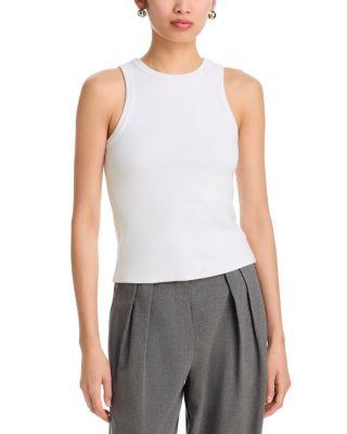 Daphne Ribbed High Neck Tank by PERFECTWHITETEE