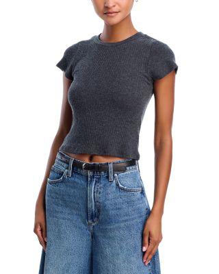 Gabby Rib Short Sleeve Crewneck Tee by PERFECTWHITETEE