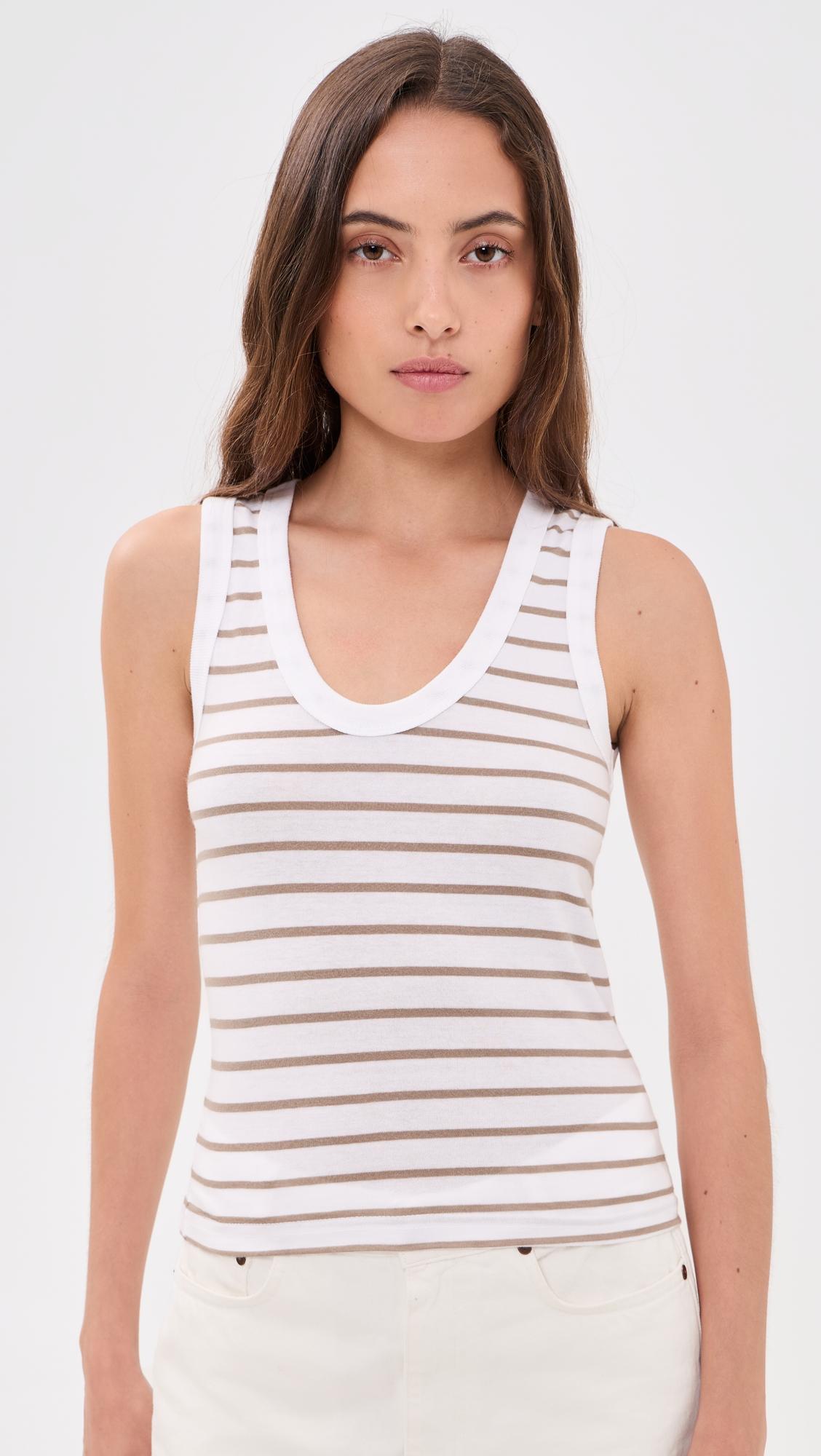 Jersey Stripe Tank by PERFECTWHITETEE