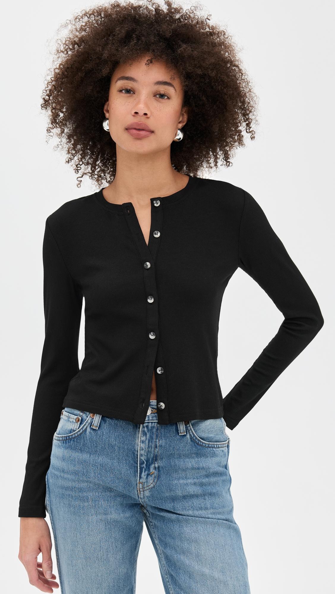 Maureen Luxe Rib Fitted Cardigan by PERFECTWHITETEE