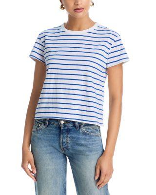 Stripe Boxy Crewneck Tee by PERFECTWHITETEE