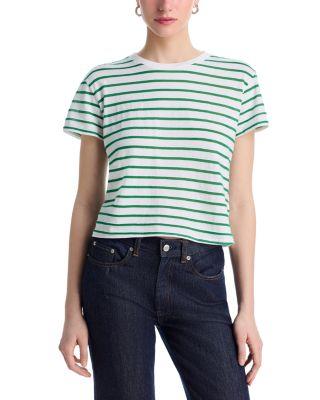 Stripe Boxy Crewneck Tee by PERFECTWHITETEE
