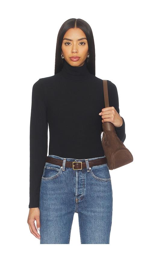 perfectwhitetee Dana Sweater Jersey Turtleneck in Black by PERFECTWHITETEE