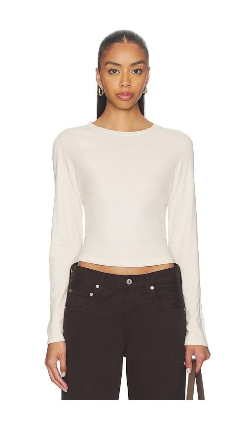 perfectwhitetee Jamie Recycled Cotton Long Sleeve in Cream by PERFECTWHITETEE