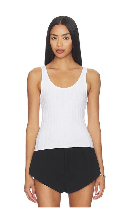 perfectwhitetee Poorboy Rib Tank Top in White by PERFECTWHITETEE
