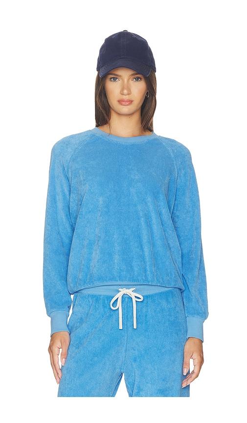 perfectwhitetee Saylor Loop Terry Sweatshirt in Blue by PERFECTWHITETEE