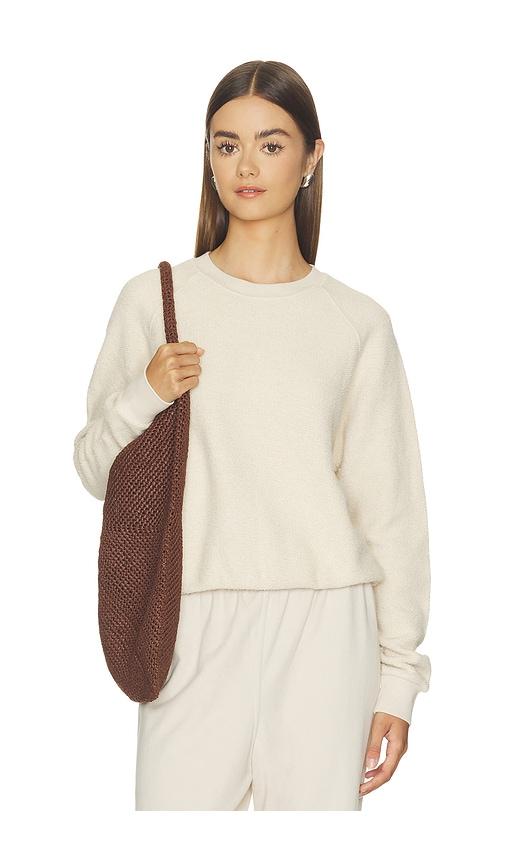 perfectwhitetee Ziggy Inside Out Fleece Long Sleeve Shrunken Crewneck Sweatshirt in Grey by PERFECTWHITETEE